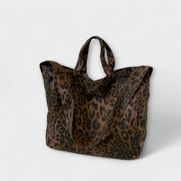 Stilfuld Leopardmønstret Tote