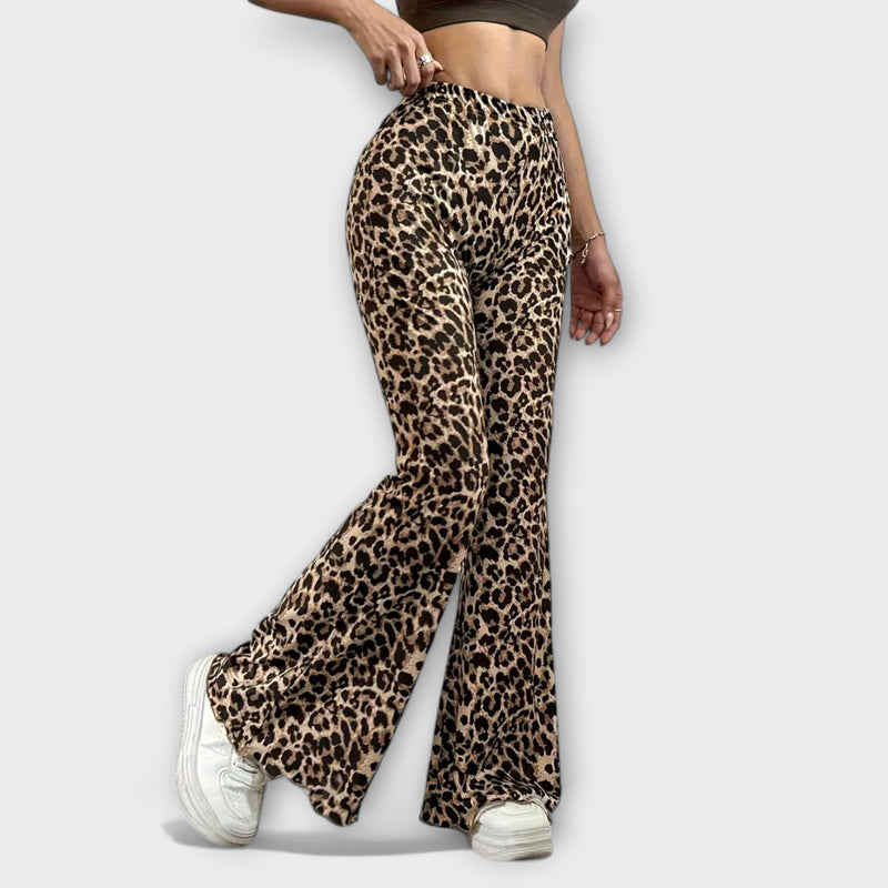 Leopardmønstret Bootcut Bukser