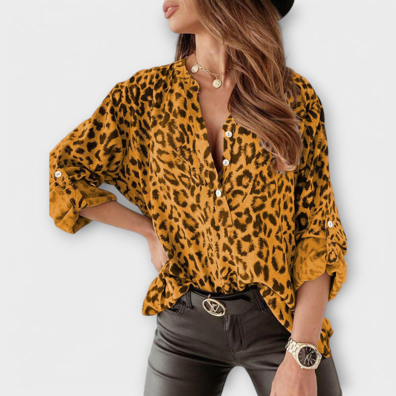 Trendy Bluse med Leopardmønster