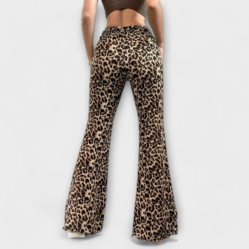 Leopardmønstret Bootcut Bukser