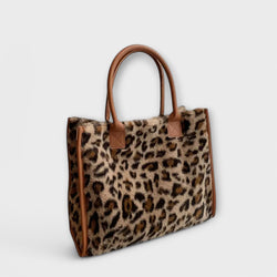 Chic Leopardmønstret Plys Tote