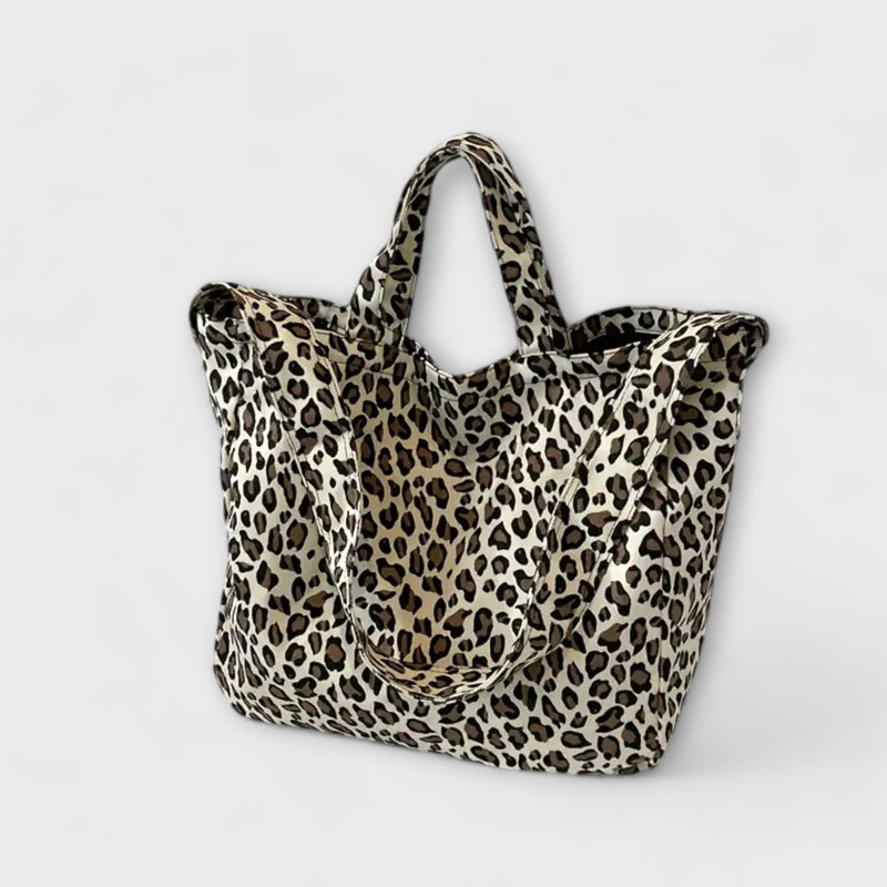 Stilfuld Leopardmønstret Tote