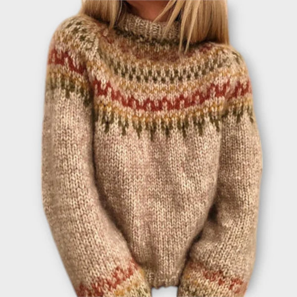 Helena - Blød Fair Isle Strikpullover