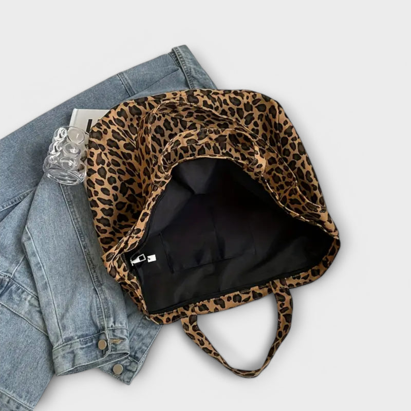 Stilfuld Leopardmønstret Tote